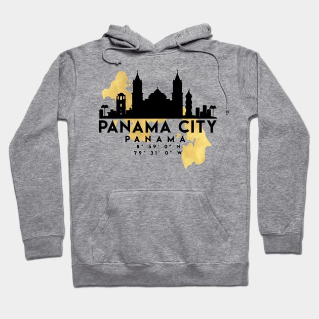 Panama City Panama Skyline Map Art Hoodie by deificusArt